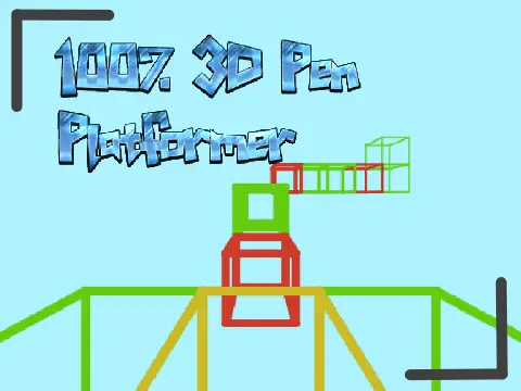 100 3D pen platformer logo - first person 3D platformer