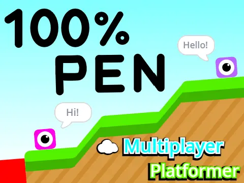 100 Pen Multiplayer Platformer game logo featuring pen style graphics