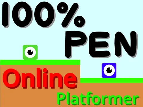 100 Pen Online Platformer logo with pen-style checkpoint flag and platform blocks