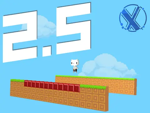 2.5 Platformer gameplay showing dimensional shift mechanic