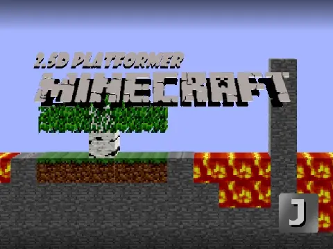 2.5D Minecraft Platformer game cover with block art