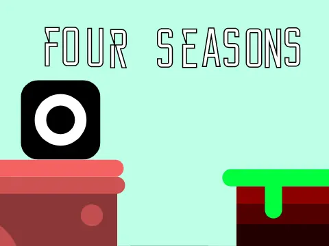 2 easter eggs four seasons scrolling platformer logo cover featuring four seasonal trees