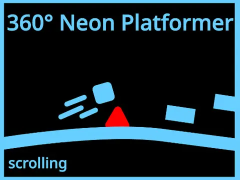360 Neon Platformer logo - neon rotating scrolling platformer with hand-drawn levels