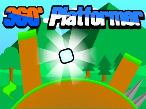 360°platformer logo featuring 360-degree rotation mechanic and stage design