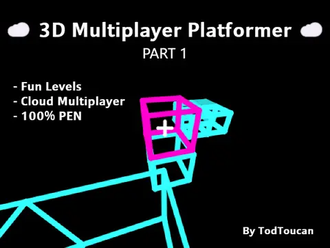 3D multiplayer platformer part 1 logo cover featuring 100% pen 3D environment