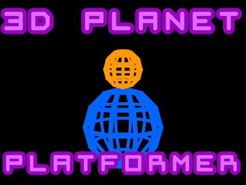 3D planet platformer logo featuring spherical planetary environment with pen rendering technology