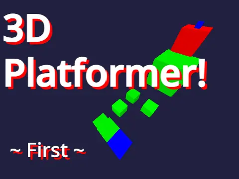 3D Platformer First game logo with 3D perspective design