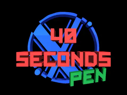 40 Seconds Pen Platformer logo - timer based vector platformer with bouncy orange pads