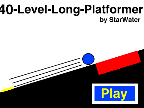 40-Level-Long Platformer game logo, 40 unique levels with jump modifiers and wall jump mechanics