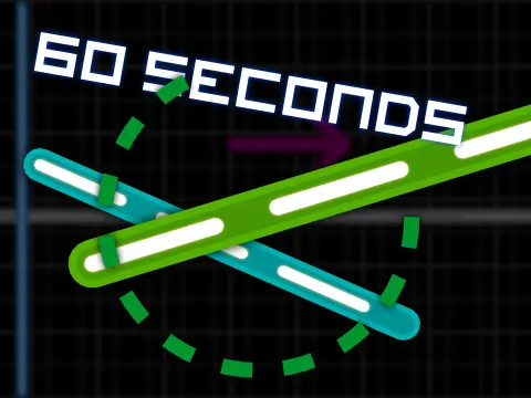 60 seconds pen platformer logo with bar timer and moving platform elements