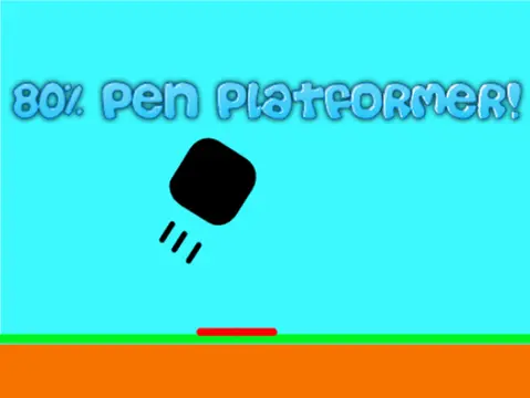 80 pen platformer mobile friendly logo cover featuring pen graphics and color-coded terrain