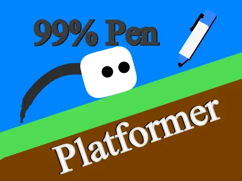 Screenshot from 99 Pen Platformer game showing platforming action and colorful hazards