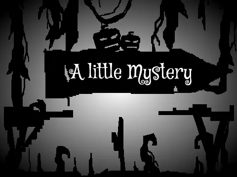 A little mystery platformer logo cover featuring Halloween theme and pumpkins