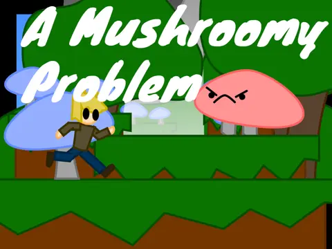 A Mushroomy Problem scrolling platformer logo - mushroom adventure game