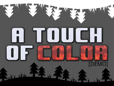 A Touch of Color puzzle platformer logo - blue and orange characters cooperative gameplay