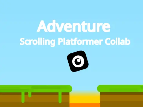 Adventure scrolling platformer logo with adventure-themed design