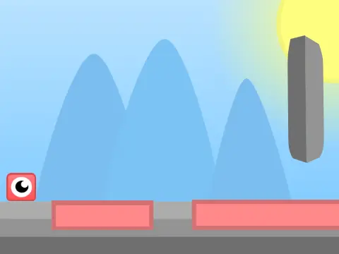 Adventure Part 1 platformer logo featuring the cube character on a quest with bubbles