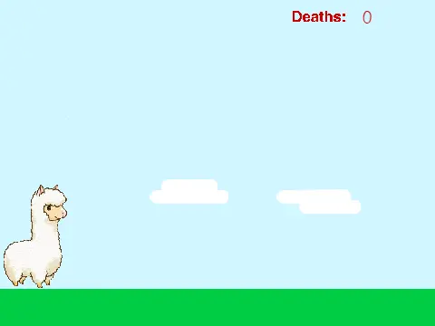 Alpaca Platformer cover art by Squillikins featuring alpaca character