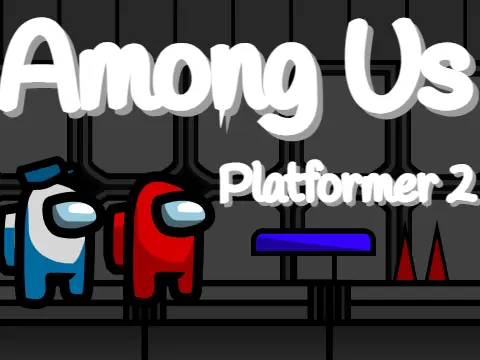 Among Us Platformer 2 logo cover featuring Among Us crewmate in platforming action