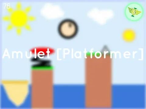 Amulet Platformer logo - pixel art amulet adventure theme