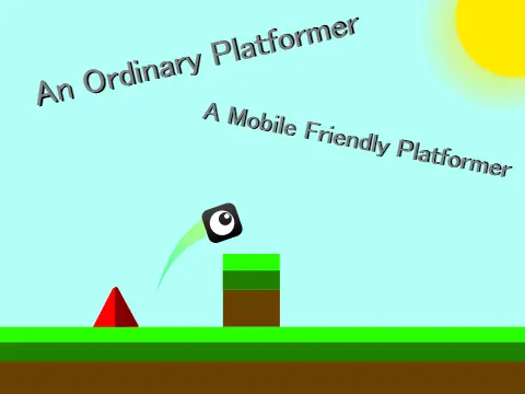 An Ordinary Platformer game logo, mobile-friendly with touch controls