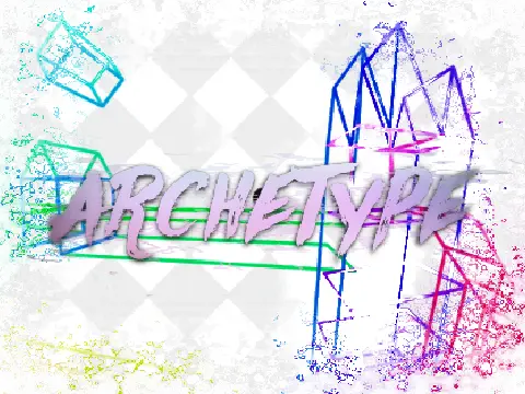 Archetype 3D Platformer game logo with abstract multi-colored 3D structures