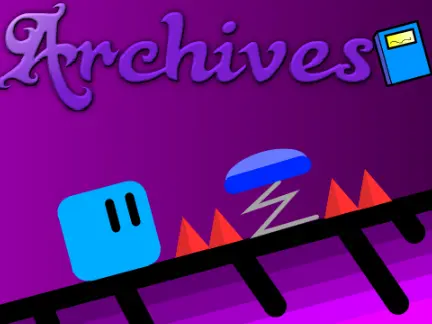 Archives scrolling platformer logo - library book world escape theme