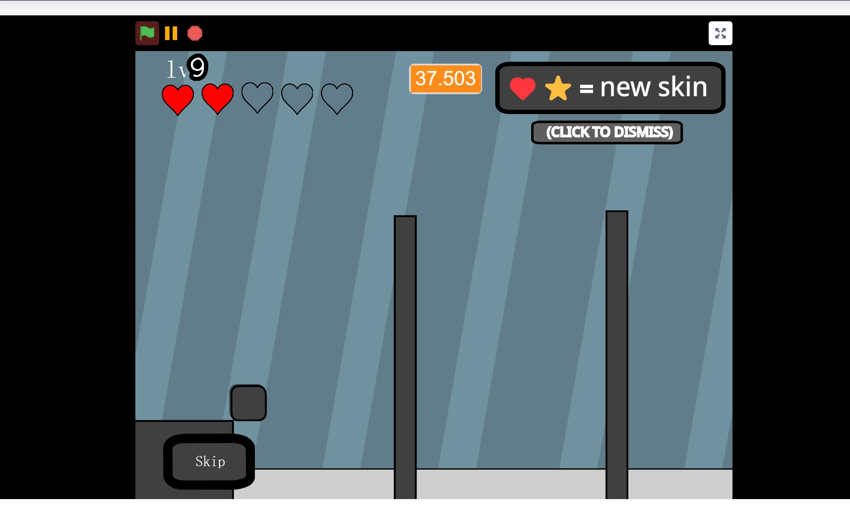 Late-game level in Arctic Platformer Closed with difficult platform arrangements
