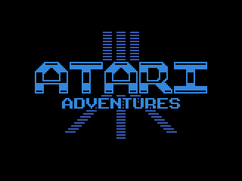 Atari Adventures retro platformer logo with classic pixel art style