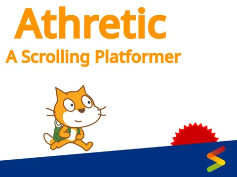 Athretic scrolling platformer logo - Vex5 inspired precision scroller