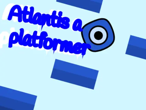 Atlantis II platformer logo with green and blue underwater theme