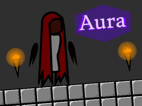 Aura scrolling platformer game with mysterious creature