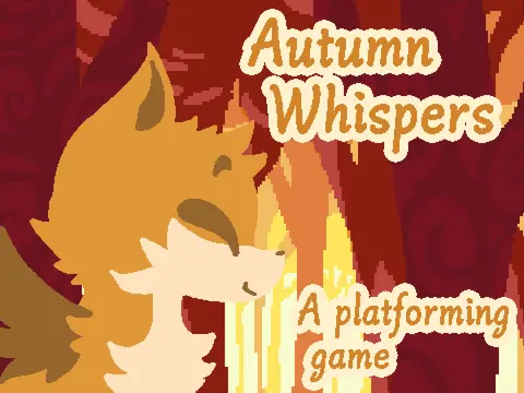 Autumn Whispers platformer game logo featuring flying fox character Vix