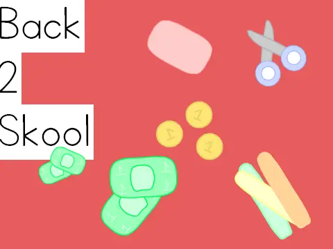 Back 2 Skool Platformer logo with school supplies and pencil platform theme