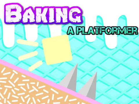Baking platformer logo - culinary theme with ingredients and baking elements