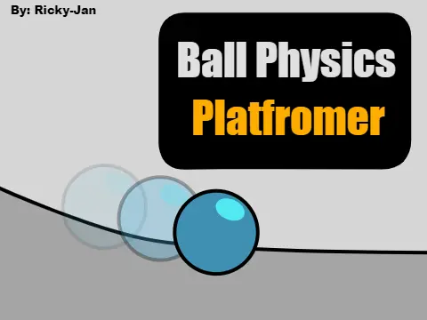 ball physics platformer 100 pen logo featuring physics ball and obstacles