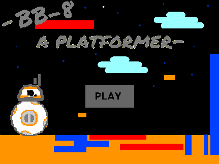 BB-8 platformer logo - Star Wars droid platforming adventure game