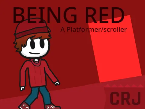 Being Red platformer scroller logo - red character platforming adventure