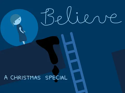 Believe Christmas Platformer game logo featuring Anna