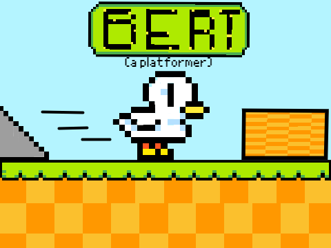 BERT platformer logo with distinctive character design
