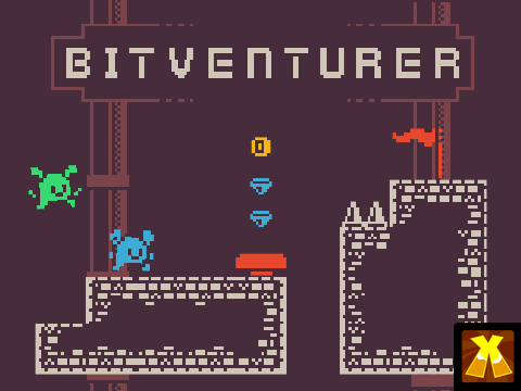 BitVenturer Pixel Platformer character jumping in pixel art style