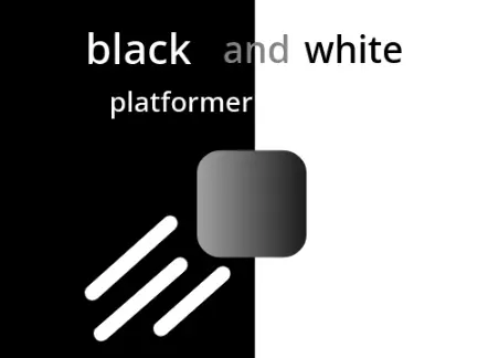 Black and White Platformer logo cover featuring monochrome design and spike hazards