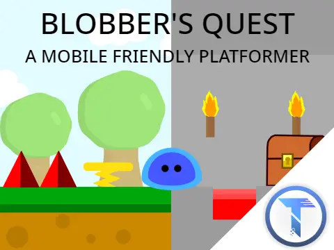 Blobber's Quest platformer logo featuring friendly blob character
