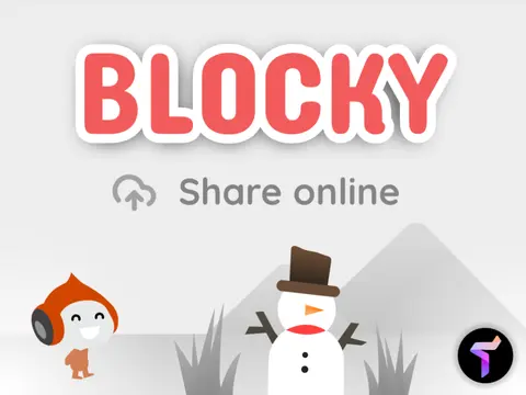 BLOCKY online platformer creator logo with community sharing features