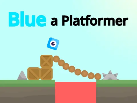 Screenshot from the Blue a Platformer game showing the character and levels.