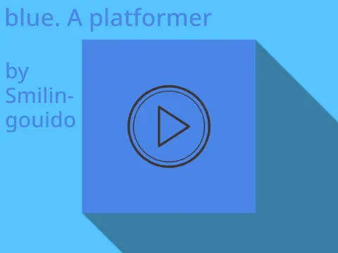 blue. a platformer cover art minimalist blue design SDS Scratch