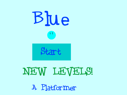 Blue platformer v2 logo cover featuring blue character on Planet Blue landscape