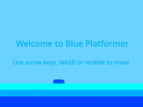 Blue Platformer logo - minimalist blue-themed precision platforming
