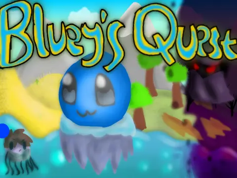 Bluey's Quest platformer logo - original adventure platformer with wall jump mechanics