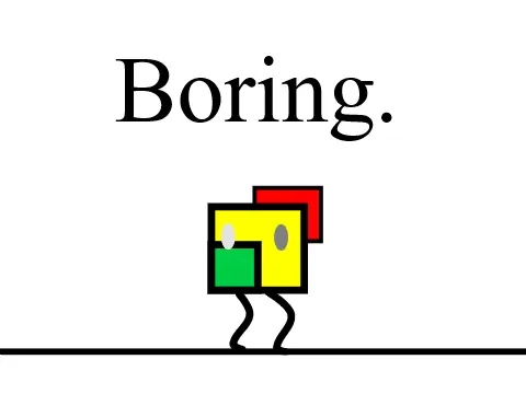 Logo for the minimalist game boring. platformer